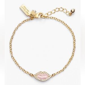 Kate Spade LOVELIST SOLITAIRE LIPS PINK and Gold Bracelet